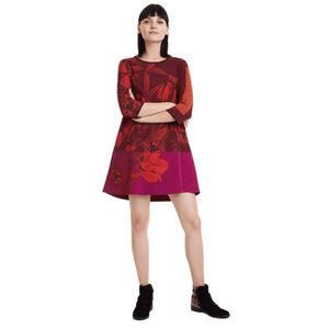 Desigual Womens XXL Floral Print Sheath Dress Career Art To Wear Avant Garde